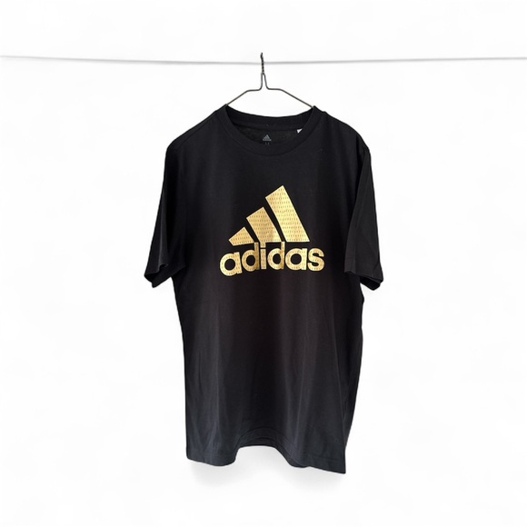 Adidas Black Tee with Gold Accents - Picture 1 of 3